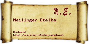 Meilinger Etelka névjegykártya